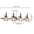 Applique da Parete in Vetro e Ferro Contemporaneo Retro, Lampada da Vanity con 1/2/3/4 Luci per Bagno