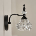 Applique da Parete in Vetro e Ferro Contemporaneo Retro, Lampada da Vanity con 1/2/3/4 Luci per Bagno