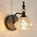 Applique da Parete in Vetro e Ferro Contemporaneo Retro, Lampada da Vanity con 1/2/3/4 Luci per Bagno