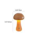 Lampada da Tavolo LED a Fungo Ricaricabile in Legno Massello Scandinava Contemporanea Luce Notturna per Comodino