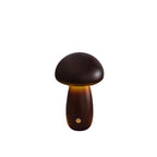 Lampada da Tavolo LED a Fungo Ricaricabile in Legno Massello Scandinava Contemporanea Luce Notturna per Comodino