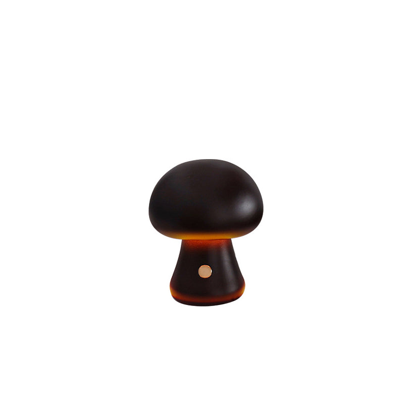Lampada da Tavolo LED a Fungo Ricaricabile in Legno Massello Scandinava Contemporanea Luce Notturna per Comodino