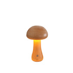 Lampada da Tavolo LED a Fungo Ricaricabile in Legno Massello Scandinava Contemporanea Luce Notturna per Comodino