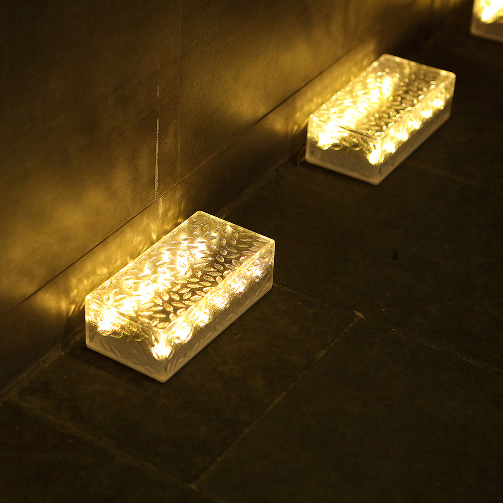 Luce LED da Esterno Rectangolare in Acrilico Impermeabile Solare a Semplicità Moderna per Giardino