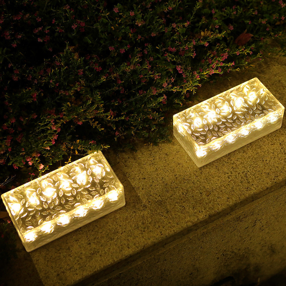Luce LED da Esterno Rectangolare in Acrilico Impermeabile Solare a Semplicità Moderna per Giardino