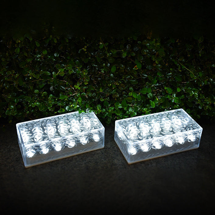 Luce LED da Esterno Rectangolare in Acrilico Impermeabile Solare a Semplicità Moderna per Giardino
