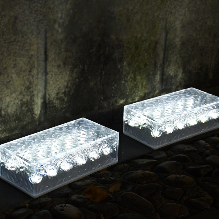Luce LED da Esterno Rectangolare in Acrilico Impermeabile Solare a Semplicità Moderna per Giardino