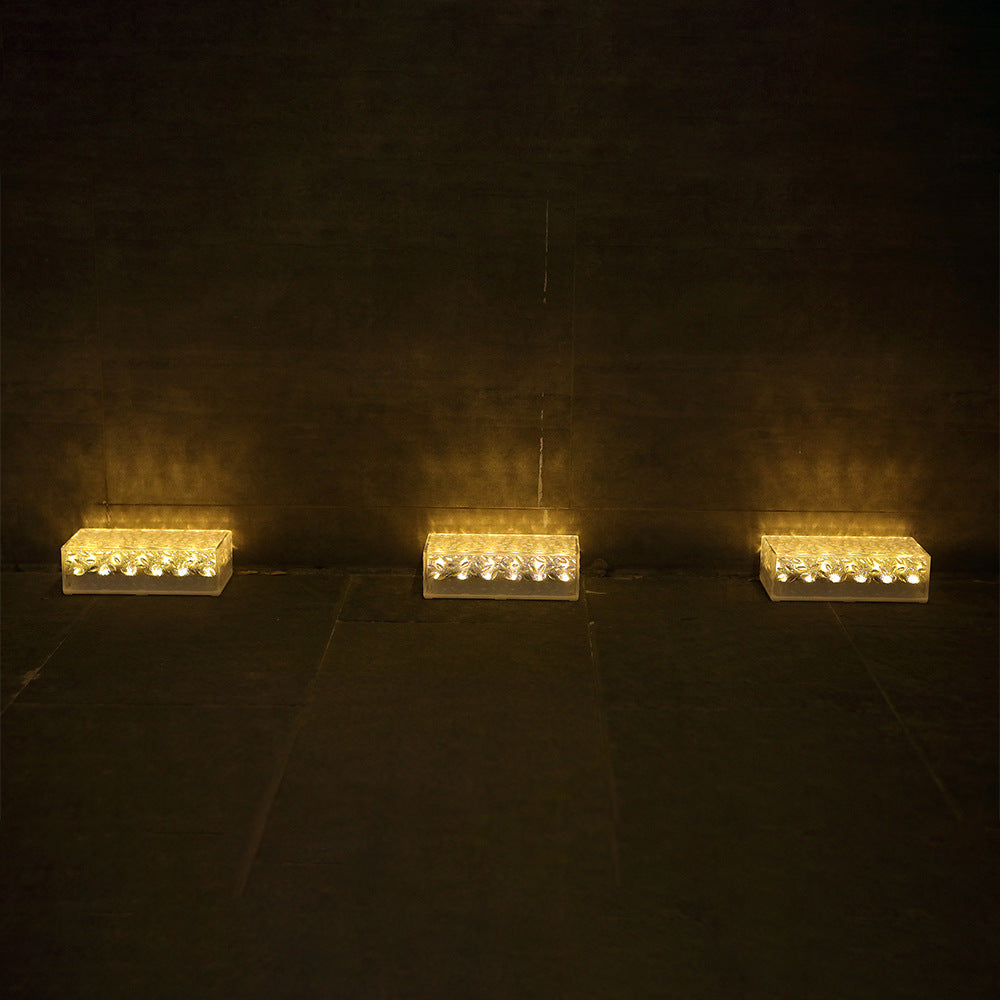 Luce LED da Esterno Rectangolare in Acrilico Impermeabile Solare a Semplicità Moderna per Giardino