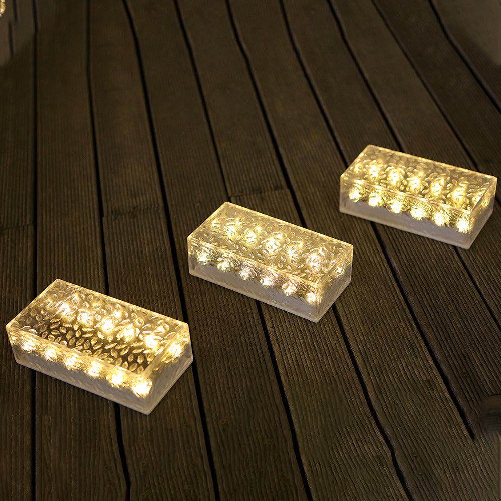 Luce LED da Esterno Rectangolare in Acrilico Impermeabile Solare a Semplicità Moderna per Giardino