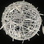 Decorazione a Sfera Appesa Waterproof in PVC Stile Art Deco Moderno con Luce LED per Esterni, Lampada da Giardino
