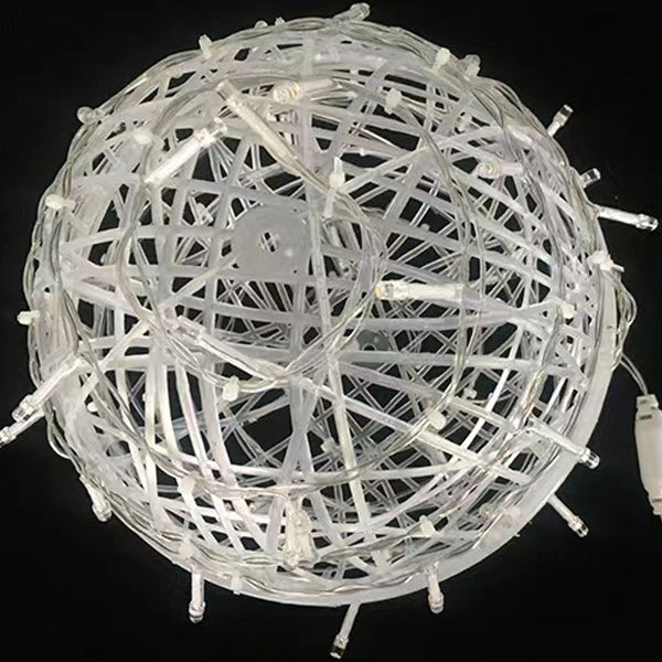 Decorazione a Sfera Appesa Waterproof in PVC Stile Art Deco Moderno con Luce LED per Esterni, Lampada da Giardino
