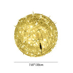 Decorazione a Sfera Appesa Waterproof in PVC Stile Art Deco Moderno con Luce LED per Esterni, Lampada da Giardino