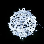 Decorazione a Sfera Appesa Waterproof in PVC Stile Art Deco Moderno con Luce LED per Esterni, Lampada da Giardino
