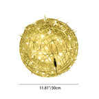 Decorazione a Sfera Appesa Waterproof in PVC Stile Art Deco Moderno con Luce LED per Esterni, Lampada da Giardino