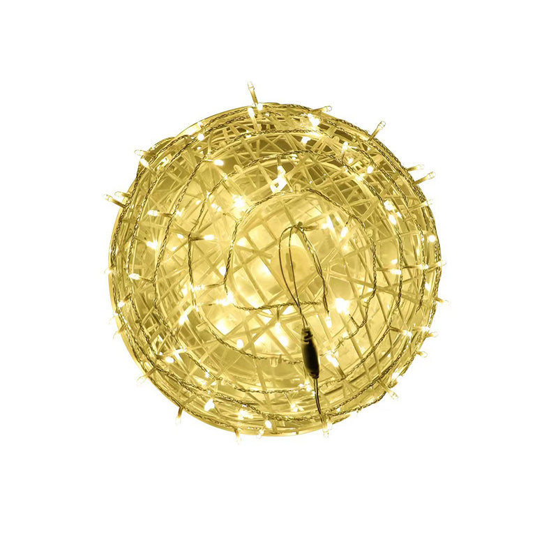 Decorazione a Sfera Appesa Waterproof in PVC Stile Art Deco Moderno con Luce LED per Esterni, Lampada da Giardino