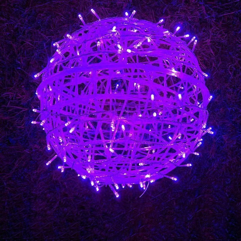 Decorazione a Sfera Appesa Waterproof in PVC Stile Art Deco Moderno con Luce LED per Esterni, Lampada da Giardino