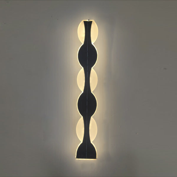 Lampada da Parete LED a Striscia Ondulata in Alluminio Acrilico Impermeabile Solare di Moderno Semplicità per Esterni Patio