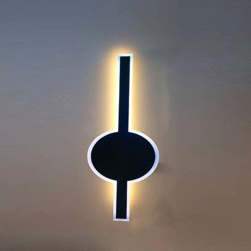 Lampada da Parete LED a Striscia Ondulata in Alluminio Acrilico Impermeabile Solare di Moderno Semplicità per Esterni Patio
