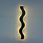 Lampada da Parete LED a Striscia Ondulata in Alluminio Acrilico Impermeabile Solare di Moderno Semplicità per Esterni Patio