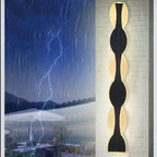 Lampada da Parete LED a Striscia Ondulata in Alluminio Acrilico Impermeabile Solare di Moderno Semplicità per Esterni Patio