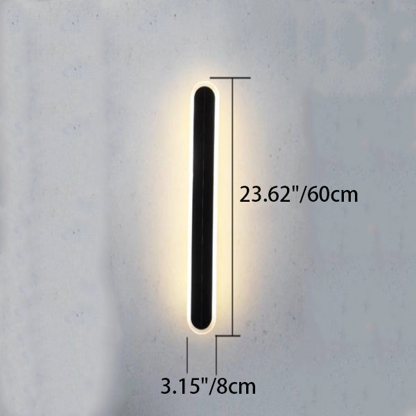 Lampada da Parete LED a Striscia Ondulata in Alluminio Acrilico Impermeabile Solare di Moderno Semplicità per Esterni Patio