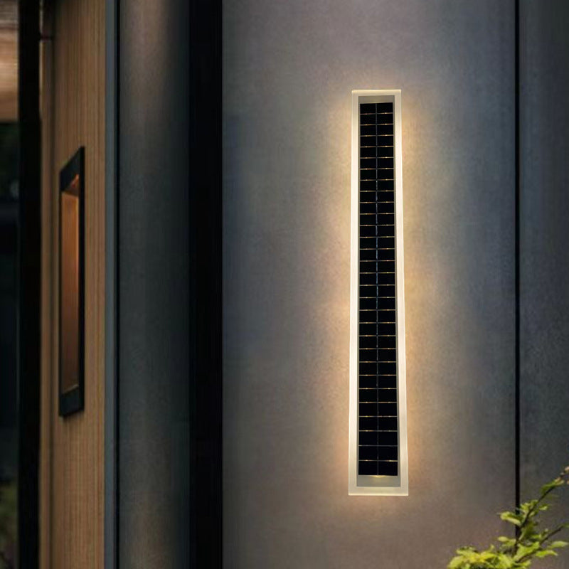 Lampada da Parete LED a Striscia Ondulata in Alluminio Acrilico Impermeabile Solare di Moderno Semplicità per Esterni Patio