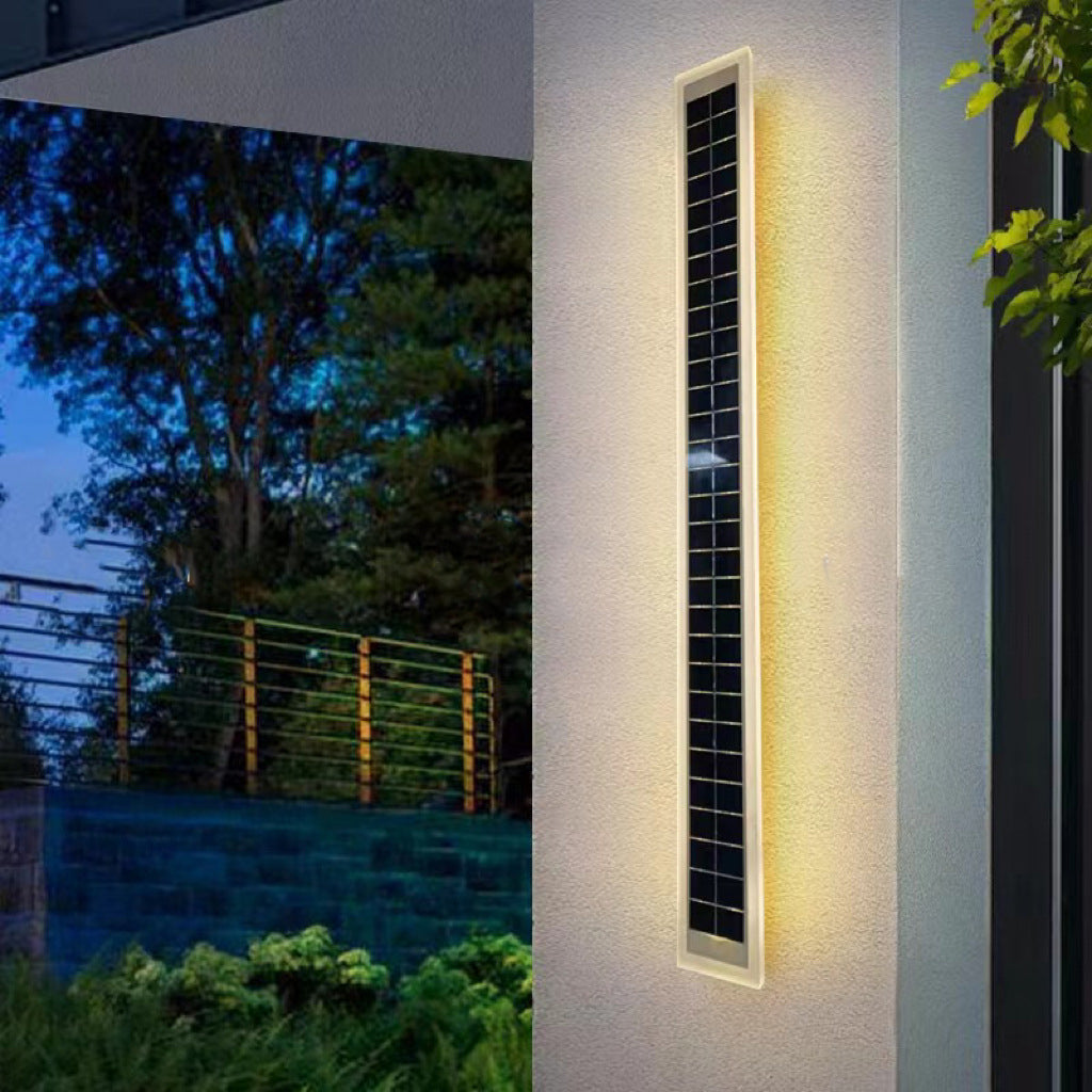 Lampada da Parete LED a Striscia Ondulata in Alluminio Acrilico Impermeabile Solare di Moderno Semplicità per Esterni Patio
