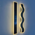 Lampada da Parete LED a Striscia Ondulata in Alluminio Acrilico Impermeabile Solare di Moderno Semplicità per Esterni Patio