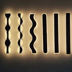 Lampada da Parete LED a Striscia Ondulata in Alluminio Acrilico Impermeabile Solare di Moderno Semplicità per Esterni Patio