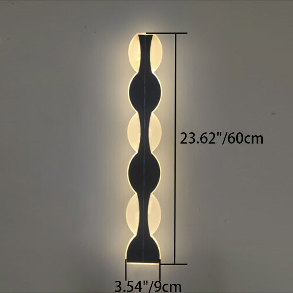 Lampada da Parete LED a Striscia Ondulata in Alluminio Acrilico Impermeabile Solare di Moderno Semplicità per Esterni Patio