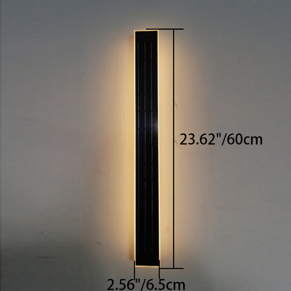 Lampada da Parete LED a Striscia Ondulata in Alluminio Acrilico Impermeabile Solare di Moderno Semplicità per Esterni Patio