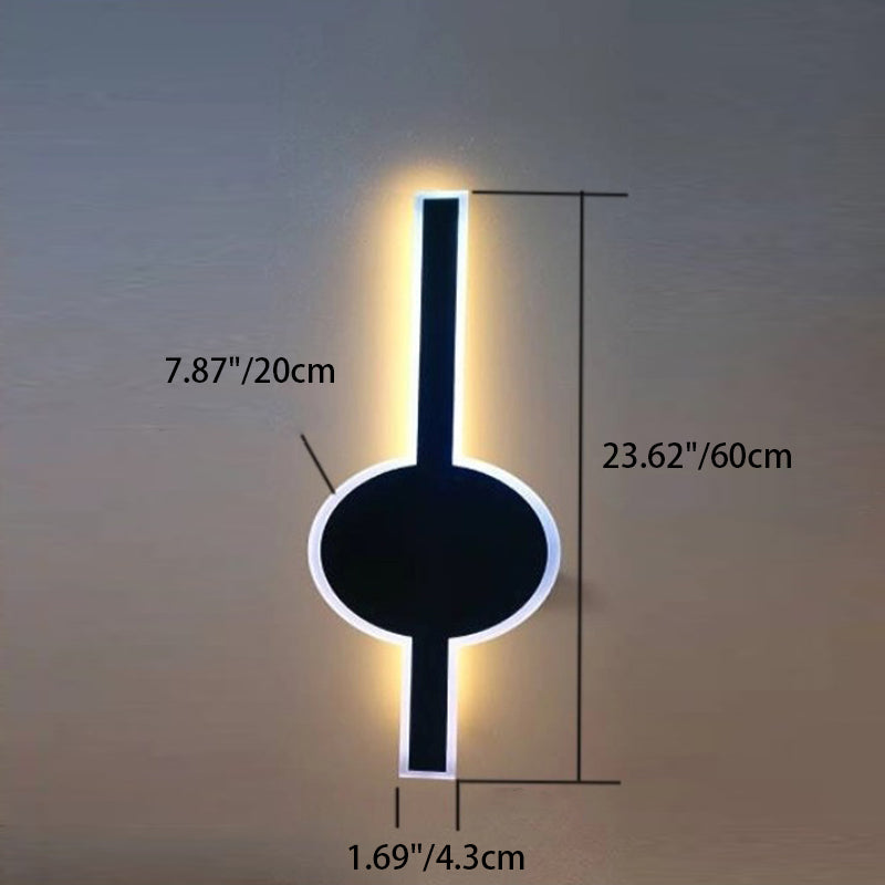 Lampada da Parete LED a Striscia Ondulata in Alluminio Acrilico Impermeabile Solare di Moderno Semplicità per Esterni Patio