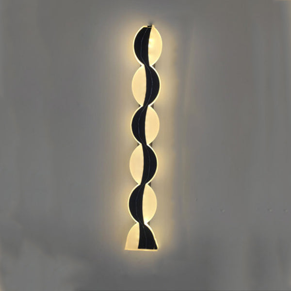 Lampada da Parete LED a Striscia Ondulata in Alluminio Acrilico Impermeabile Solare di Moderno Semplicità per Esterni Patio