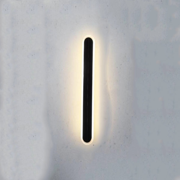 Lampada da Parete LED a Striscia Ondulata in Alluminio Acrilico Impermeabile Solare di Moderno Semplicità per Esterni Patio