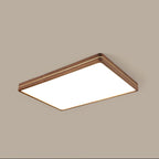 Moderna Luce a Soffitto LED Slim in Legno di Noce