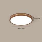 Moderna Luce a Soffitto LED Slim in Legno di Noce
