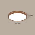 Moderna Luce a Soffitto LED Slim in Legno di Noce