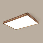 Moderna Luce a Soffitto LED Slim in Legno di Noce
