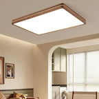 Moderna Luce a Soffitto LED Slim in Legno di Noce