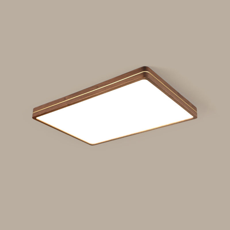 Moderna Luce a Soffitto LED Slim in Legno di Noce