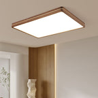 Moderna Luce a Soffitto LED Slim in Legno di Noce