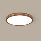 Moderna Luce a Soffitto LED Slim in Legno di Noce
