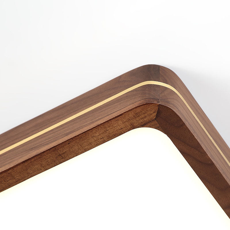 Moderna Luce a Soffitto LED Slim in Legno di Noce