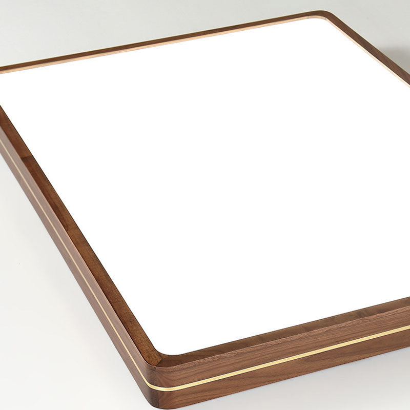 Moderna Luce a Soffitto LED Slim in Legno di Noce