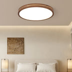 Moderna Luce a Soffitto LED Slim in Legno di Noce