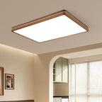Moderna Luce a Soffitto LED Slim in Legno di Noce