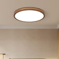 Moderna Luce a Soffitto LED Slim in Legno di Noce
