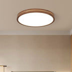 Moderna Luce a Soffitto LED Slim in Legno di Noce