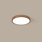 Moderna Luce a Soffitto LED Slim in Legno di Noce