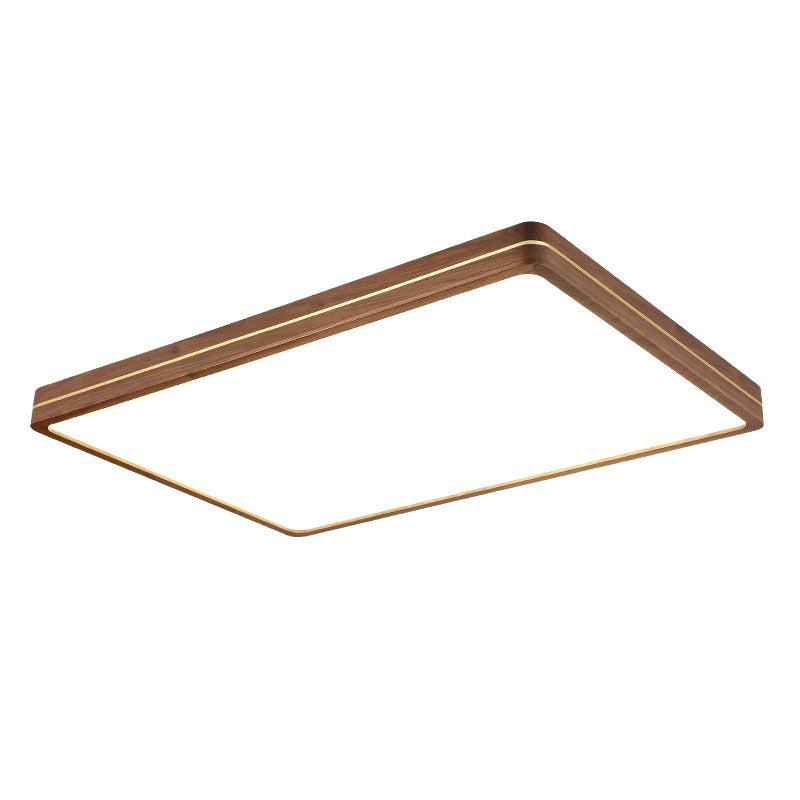 Moderna Luce a Soffitto LED Slim in Legno di Noce